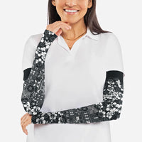 Black Hawaiian Tapa Tribal Hibiscus Arm Sleeves