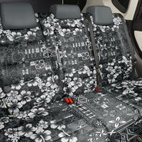 Black Hawaiian Tapa Tribal Hibiscus Back Car Seat Cover