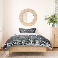 Black Hawaiian Tapa Tribal Hibiscus Bedding Set