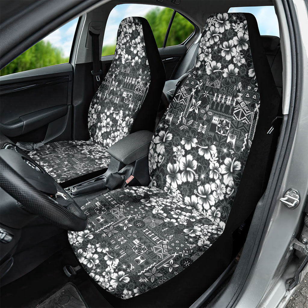 Black Hawaiian Tapa Tribal Hibiscus Car Seat Cover