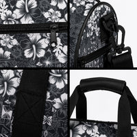 Black Hawaiian Tapa Tribal Hibiscus Duffle Bag LT9 - Polynesian Pride
