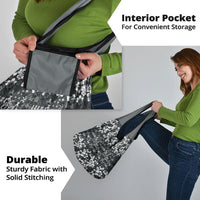 Black Hawaiian Tapa Tribal Hibiscus Grocery Bag