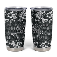 Black Hawaiian Tapa Tribal Hibiscus Tumbler Cup