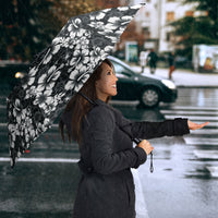 Black Hawaiian Tapa Tribal Hibiscus Umbrella
