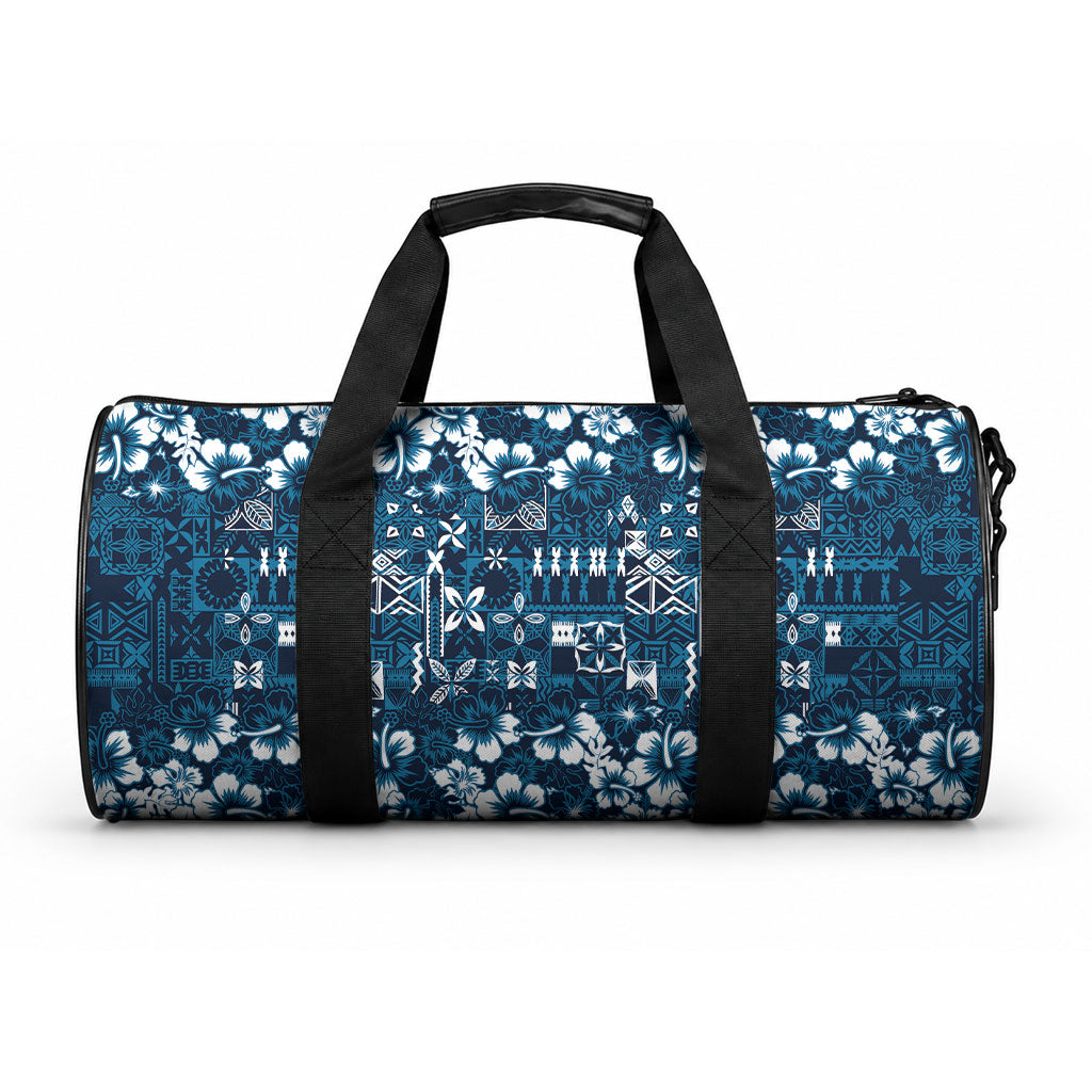 Blue Hawaiian Tapa Tribal Hibiscus Duffle Bag LT9 One size Blue - Polynesian Pride