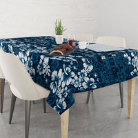 Blue Hawaiian Tapa Tribal Hibiscus Tablecloth