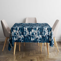 Blue Hawaiian Tapa Tribal Hibiscus Tablecloth