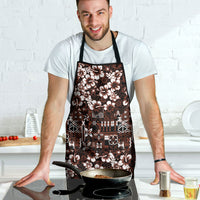 Burgundy Hawaiian Tapa Tribal Hibiscus Apron