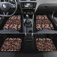 Burgundy Hawaiian Tapa Tribal Hibiscus Car Mats