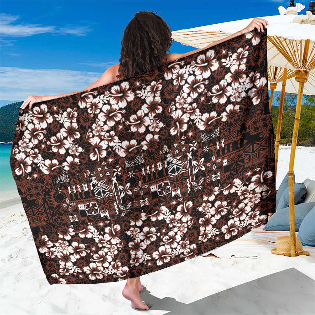 Burgundy Hawaiian Tapa Tribal Hibiscus Sarong LT9 One Size 44 x 66 inches Burgundy - Polynesian Pride