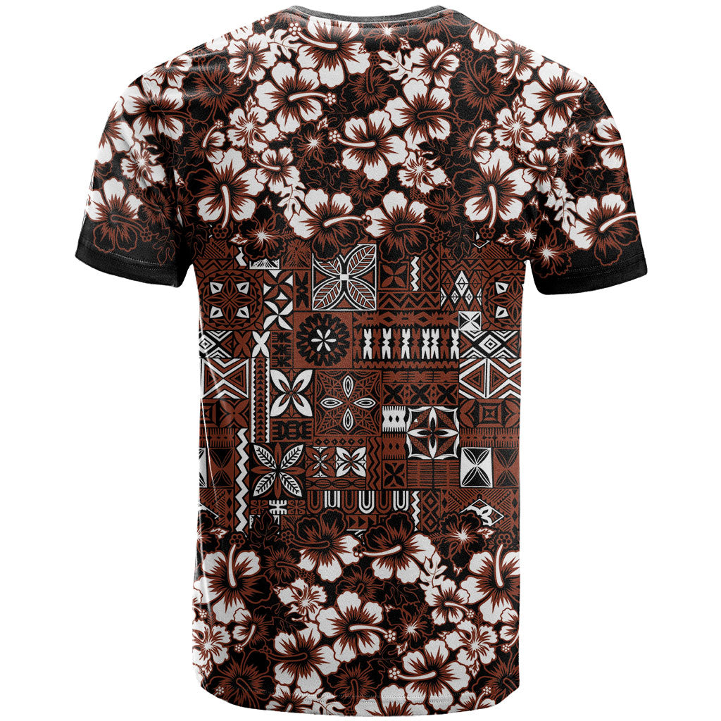 Burgundy Hawaiian Tapa Tribal Hibiscus T Shirt