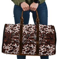 Burgundy Hawaiian Tapa Tribal Hibiscus Travel Bag