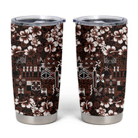 Burgundy Hawaiian Tapa Tribal Hibiscus Tumbler Cup