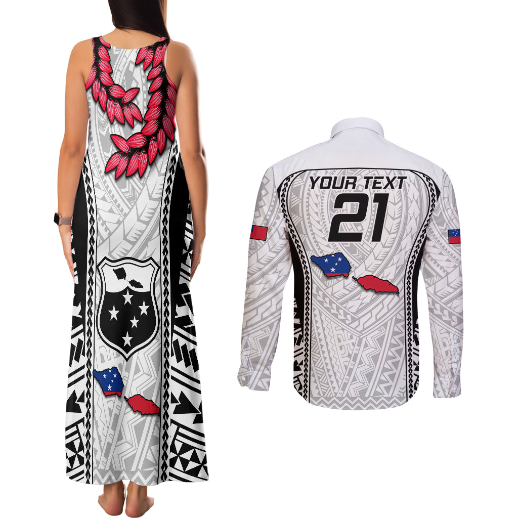 Custom Samoa Rugby Couples Matching Tank Maxi Dress and Long Sleeve Button Shirts Go Champions World Cup 2023 Polynesian Unique LT9 - Polynesian Pride
