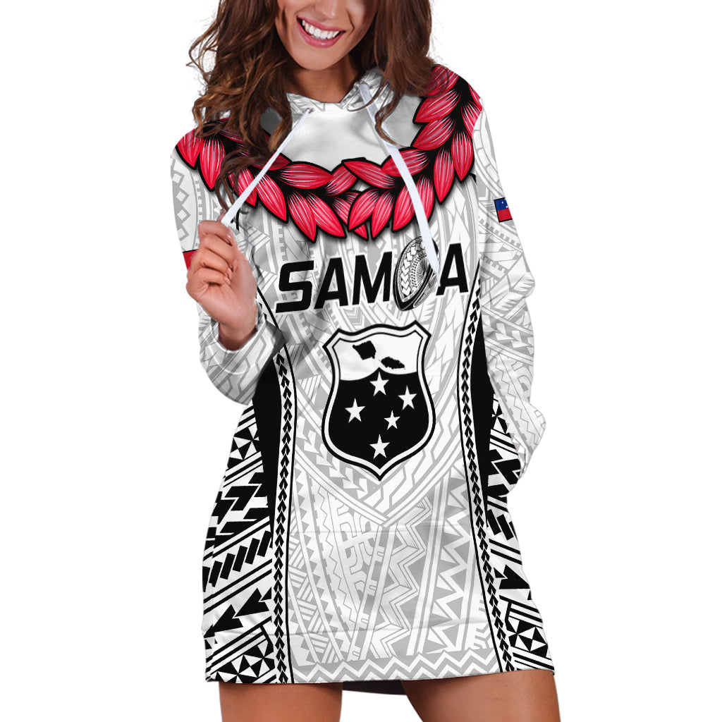 Custom Samoa Rugby Hoodie Dress Go Champions World Cup 2023 Polynesian Unique LT9 White - Polynesian Pride