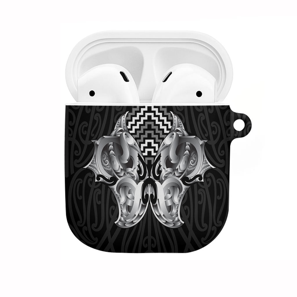 Aotearoa Kowhaiwhai Poutama Black Motif AirPods Case