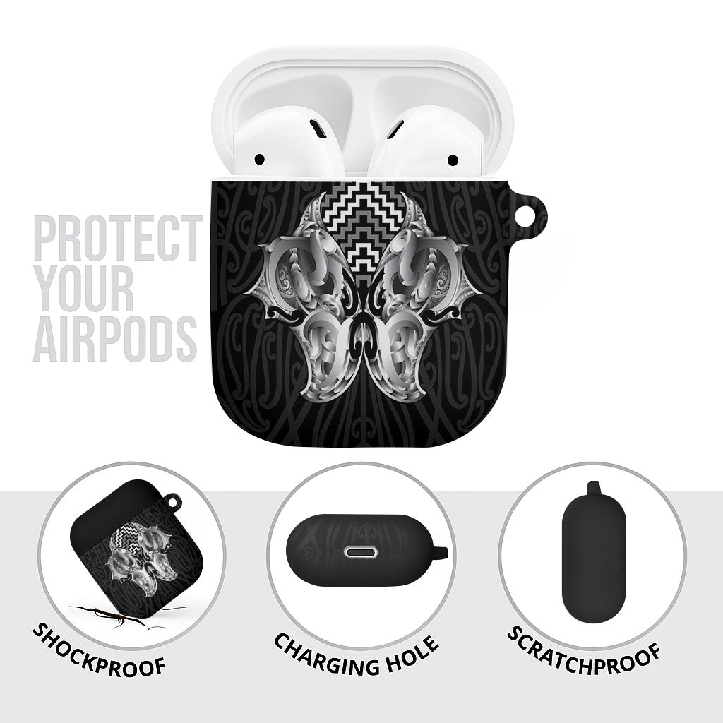 Aotearoa Kowhaiwhai Poutama Black Motif AirPods Case