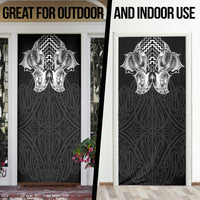 Aotearoa Kowhaiwhai Poutama Black Motif Door Cover