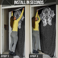 Aotearoa Kowhaiwhai Poutama Black Motif Door Cover