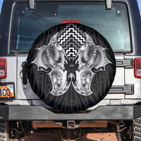 Aotearoa Kowhaiwhai Poutama Black Motif Spare Tire Cover LT9 Black - Polynesian Pride