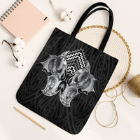 Aotearoa Kowhaiwhai Poutama Black Motif Tote Bag