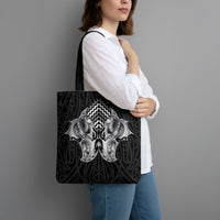 Aotearoa Kowhaiwhai Poutama Black Motif Tote Bag