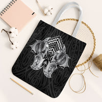 Aotearoa Kowhaiwhai Poutama Black Motif Tote Bag
