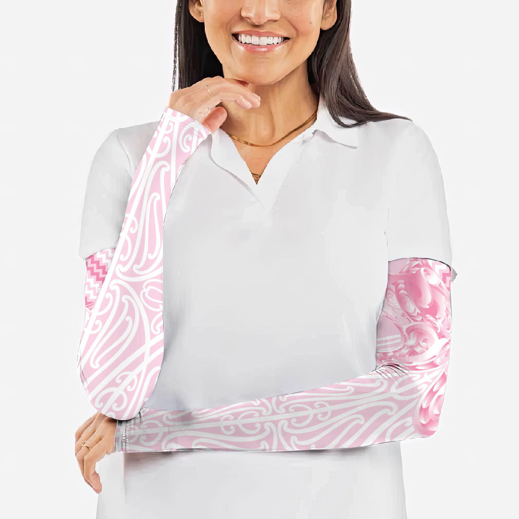 Aotearoa Kowhaiwhai Poutama Pink Motif Arm Sleeves