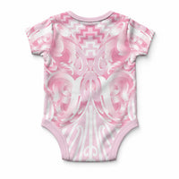 Aotearoa Kowhaiwhai Poutama Pink Motif Baby Onesie LT9 - Polynesian Pride