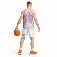 Aotearoa Kowhaiwhai Poutama Pink Motif Basketball Jersey