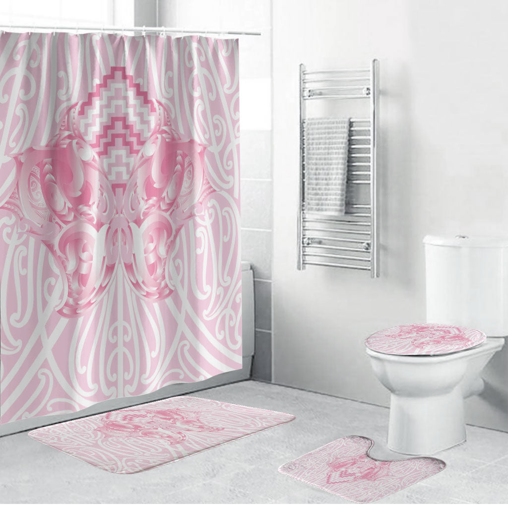 Aotearoa Kowhaiwhai Poutama Pink Motif Bathroom Set