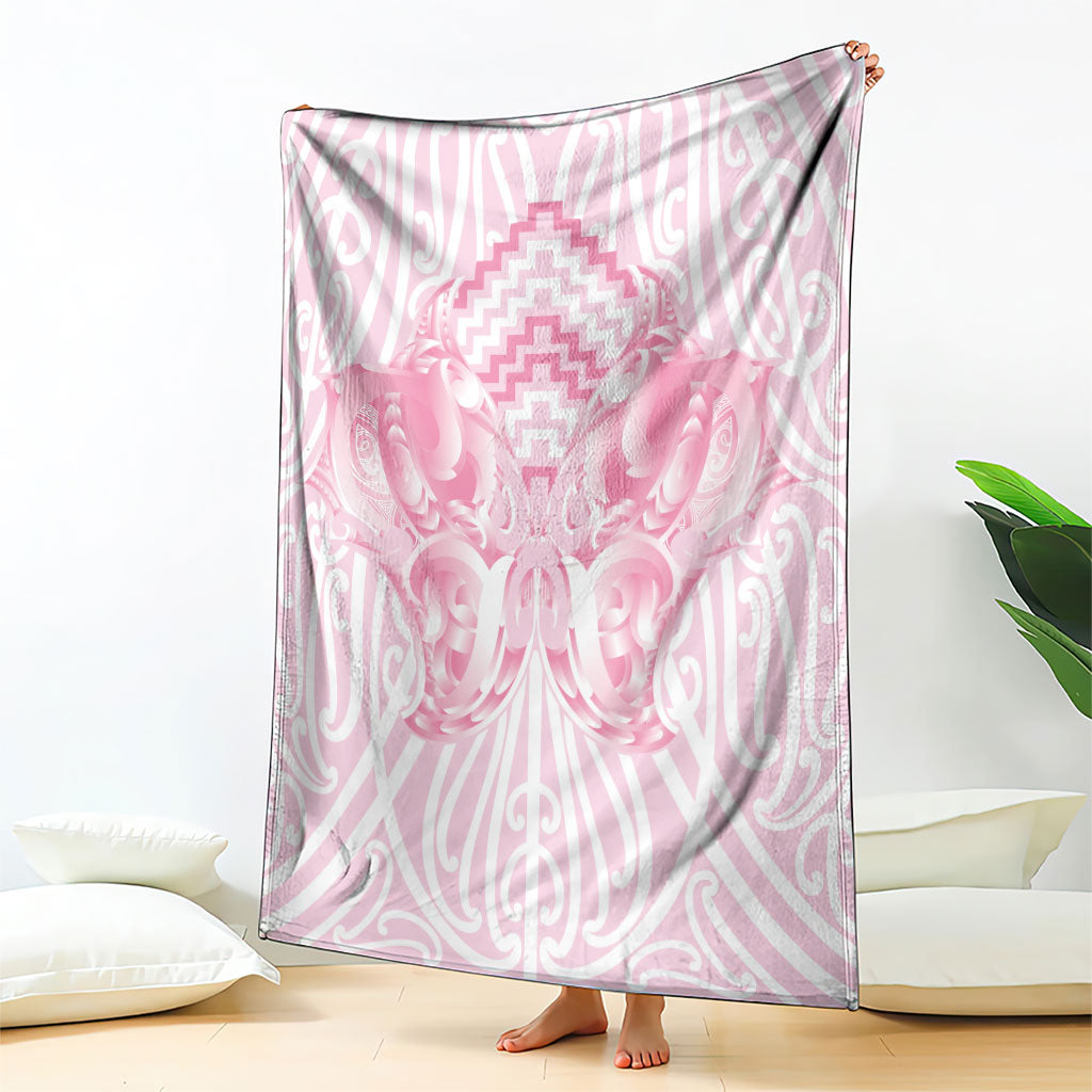 Aotearoa Kowhaiwhai Poutama Pink Motif Blanket