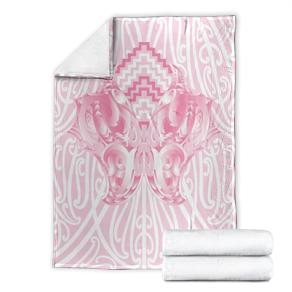 Aotearoa Kowhaiwhai Poutama Pink Motif Blanket
