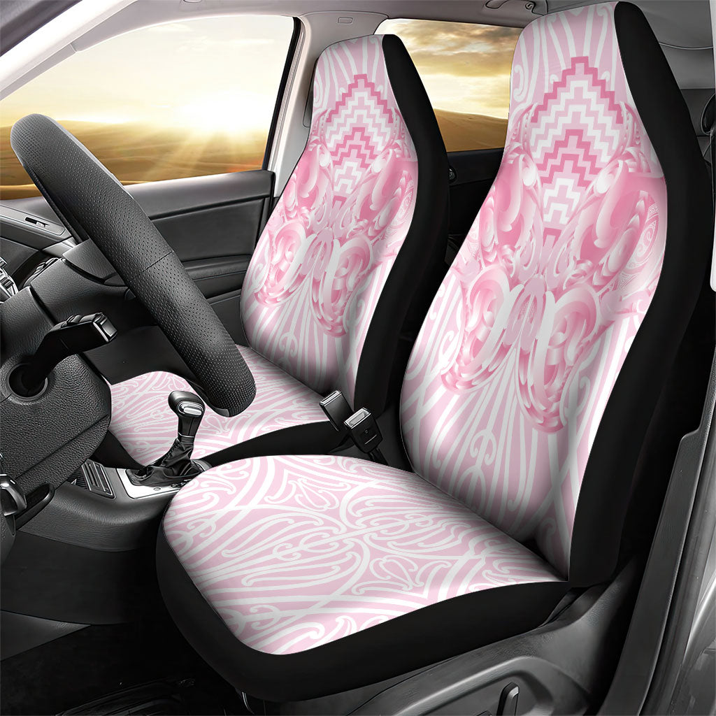 Aotearoa Kowhaiwhai Poutama Pink Motif Car Seat Cover LT9 - Polynesian Pride
