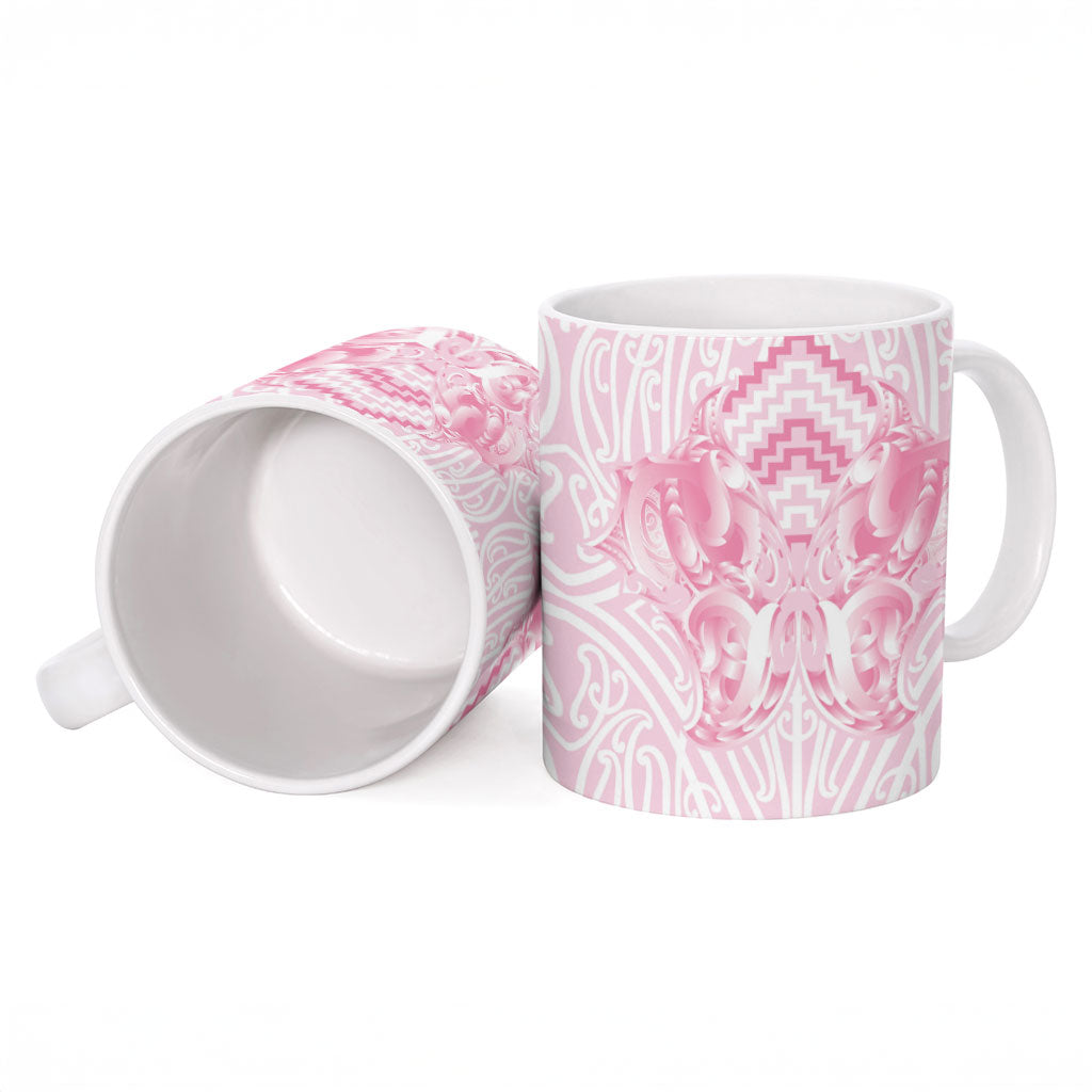 Aotearoa Kowhaiwhai Poutama Pink Motif Ceramic Mug