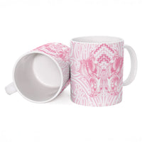 Aotearoa Kowhaiwhai Poutama Pink Motif Ceramic Mug