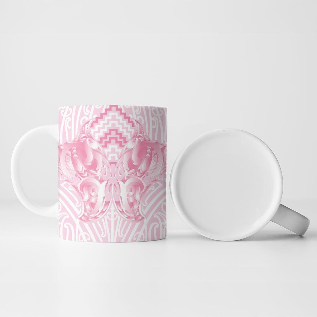 Aotearoa Kowhaiwhai Poutama Pink Motif Ceramic Mug