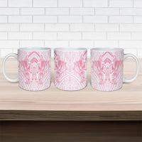 Aotearoa Kowhaiwhai Poutama Pink Motif Ceramic Mug
