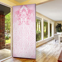Aotearoa Kowhaiwhai Poutama Pink Motif Door Cover LT9 - Polynesian Pride