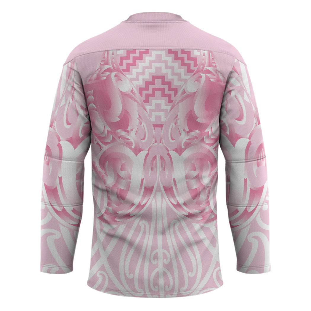 Aotearoa Kowhaiwhai Poutama Pink Motif Hockey Jersey LT9 - Polynesian Pride