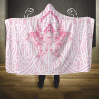 Aotearoa Kowhaiwhai Poutama Pink Motif Hooded Blanket LT9 - Polynesian Pride