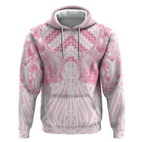 Aotearoa Kowhaiwhai Poutama Pink Motif Hoodie LT9 Pullover Hoodie Pink - Polynesian Pride