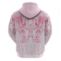 Aotearoa Kowhaiwhai Poutama Pink Motif Hoodie LT9 - Polynesian Pride