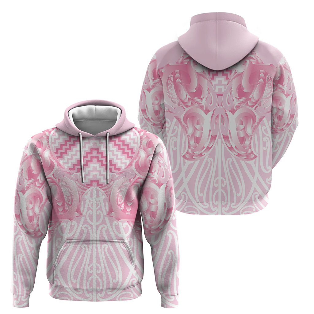 Aotearoa Kowhaiwhai Poutama Pink Motif Hoodie LT9 - Polynesian Pride
