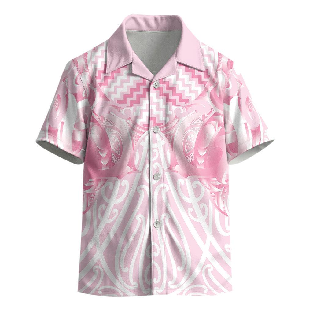 Aotearoa Kowhaiwhai Poutama Pink Motif Kid Hawaiian Shirt LT9 - Polynesian Pride