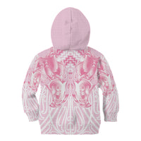 Aotearoa Kowhaiwhai Poutama Pink Motif Kid Hoodie LT9 - Polynesian Pride