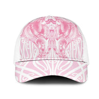 Aotearoa Kowhaiwhai Poutama Pink Motif Mesh Trucker Cap