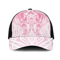 Aotearoa Kowhaiwhai Poutama Pink Motif Mesh Trucker Cap