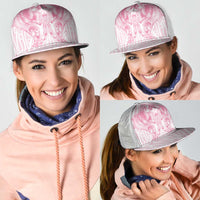 Aotearoa Kowhaiwhai Poutama Pink Motif Mesh Trucker Cap