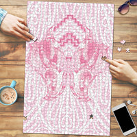 Aotearoa Kowhaiwhai Poutama Pink Motif Puzzle